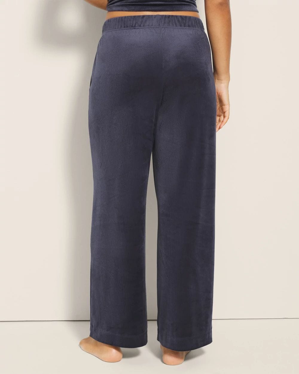 Velvety Ribbed Wide-Leg Pajama Pants