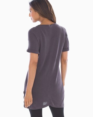 Short Sleeve Tunic Blue Grey