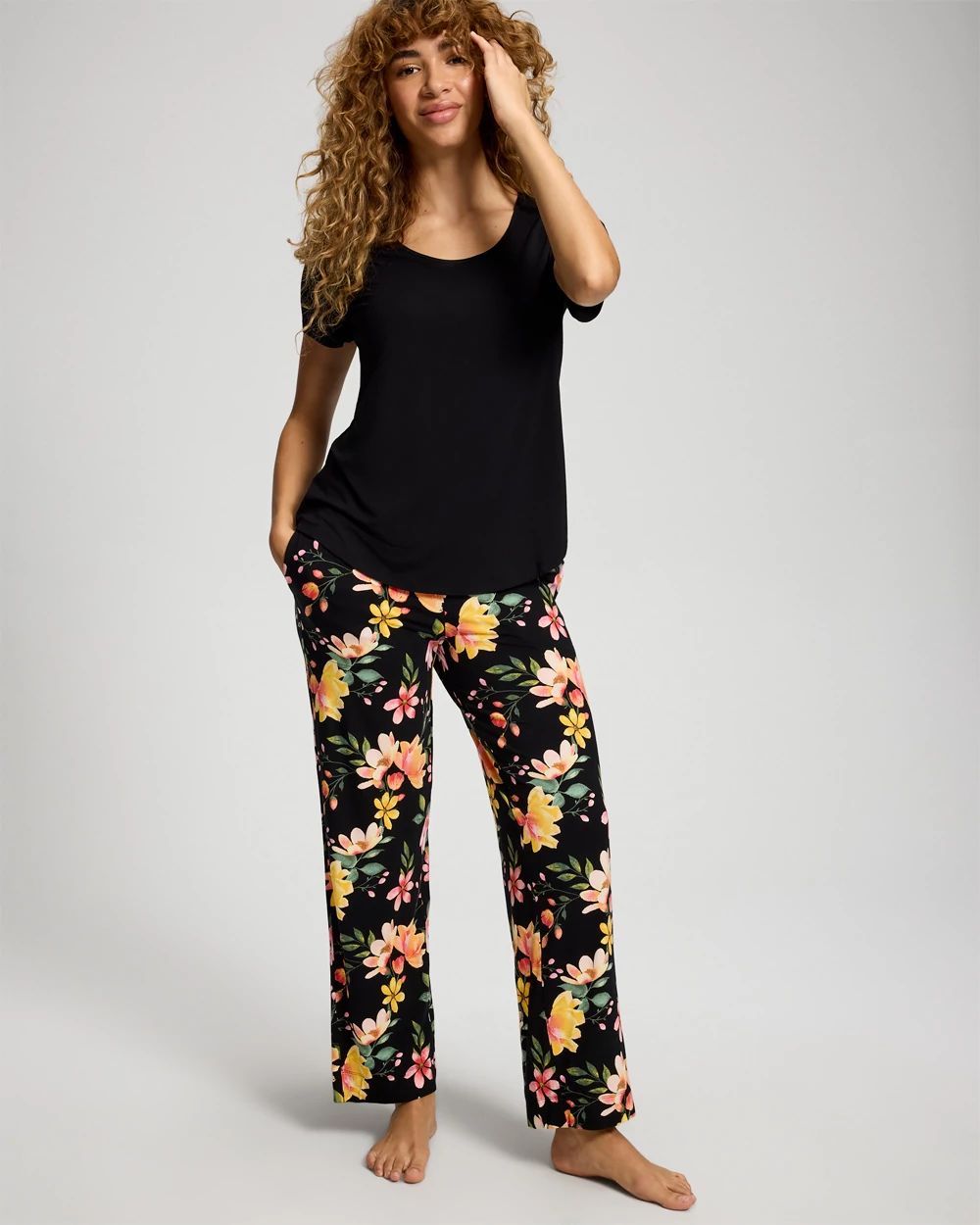 Cool Nights Packaged Short-Sleeve Pant Pajama Set