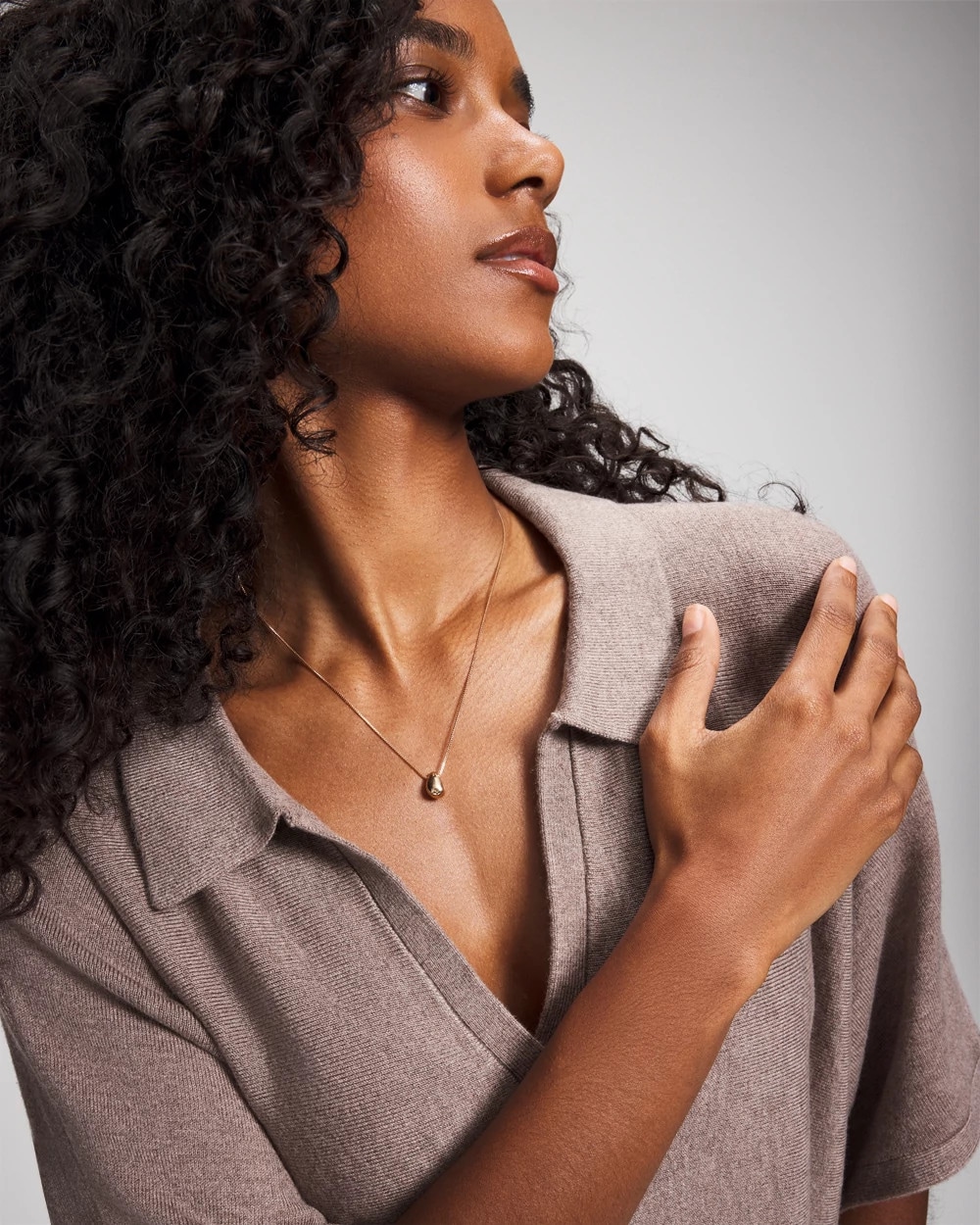 Premier Knit Sweater Collared Top