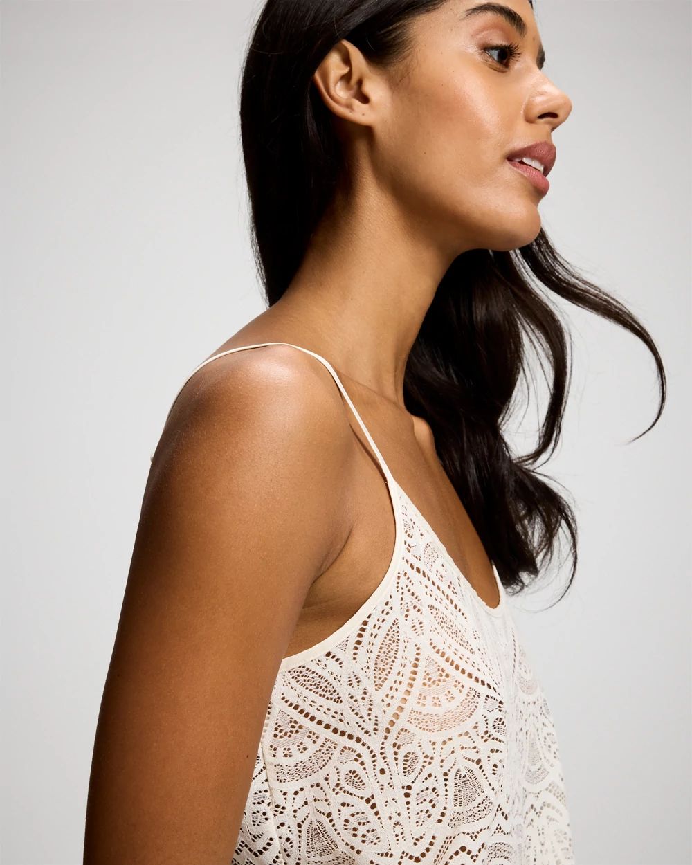 Allover Fresco Lace Pajama Cami click to view larger image.