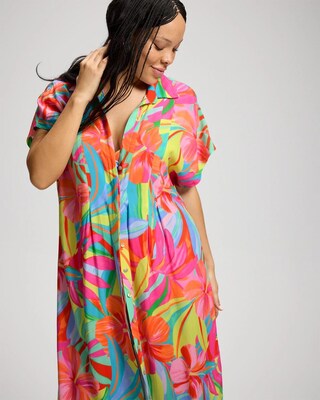 Bellissimo Botanica Rayon Pleated Dress click to view larger image.