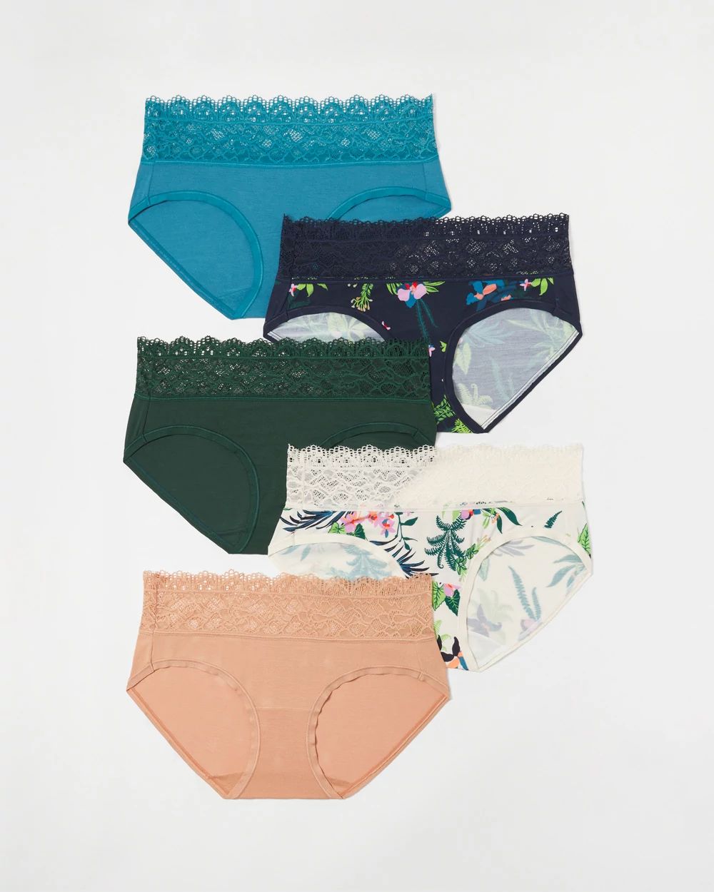 Embraceable Hipster Panty with Super Soft Enchanting Lace 5 pack