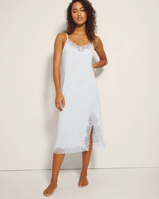 Lace-Trim Midi Gown