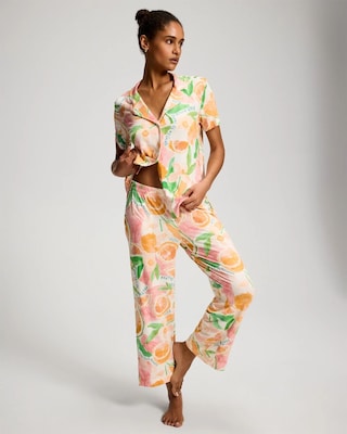 Short Sleeve Notch Collar Pajama Top click to view larger image.