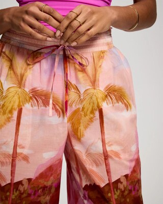 Cotton Voile Wide Leg Relaxed Pants click to view larger image.