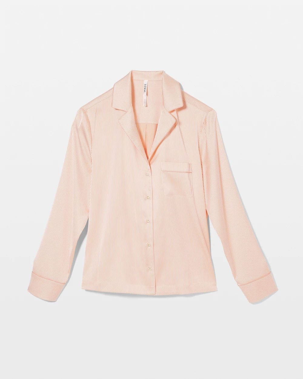 Long-Sleeve Notch Collar Pajama Top click to view larger image.
