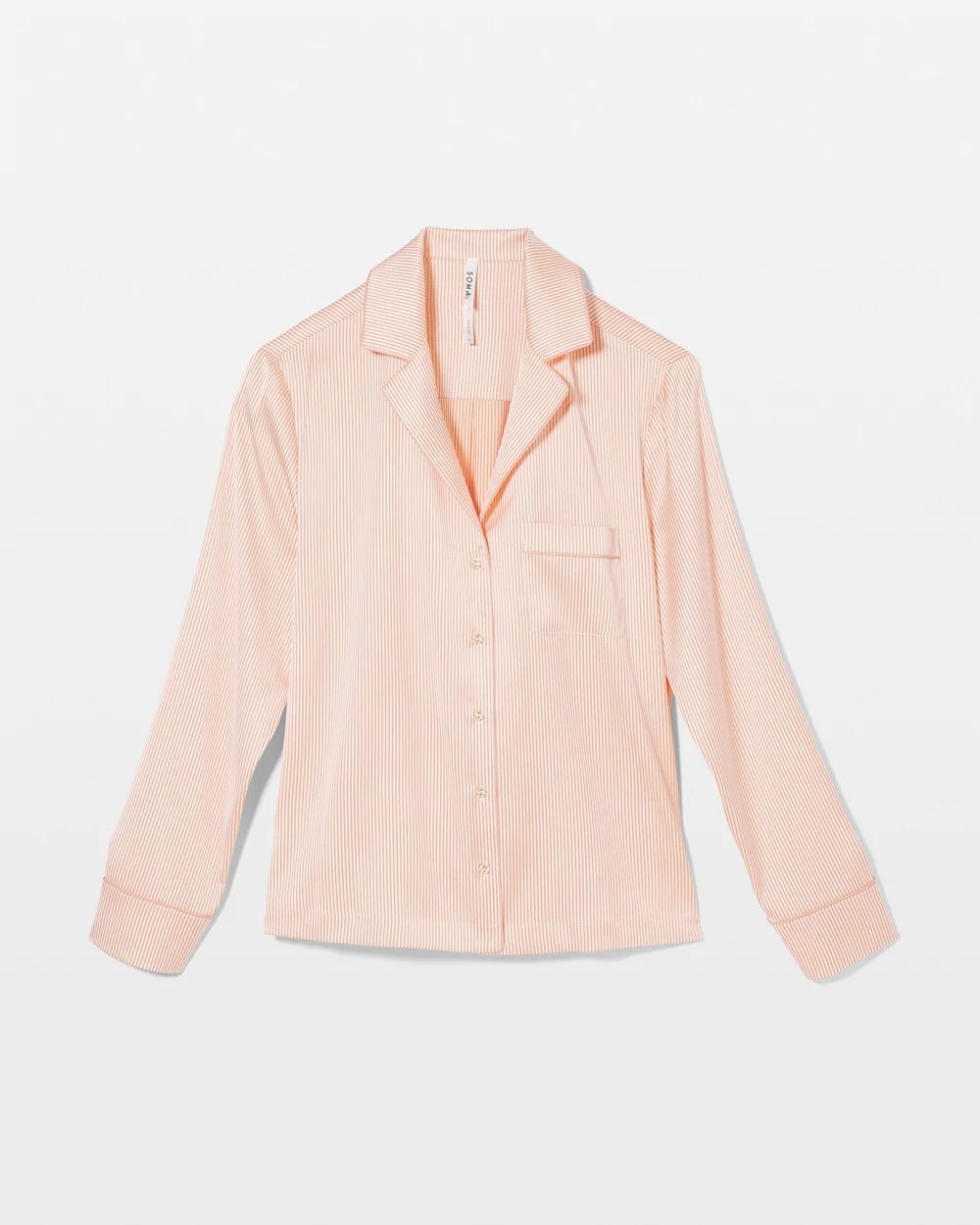 Long-Sleeve Notch Collar Pajama Top click to view larger image.
