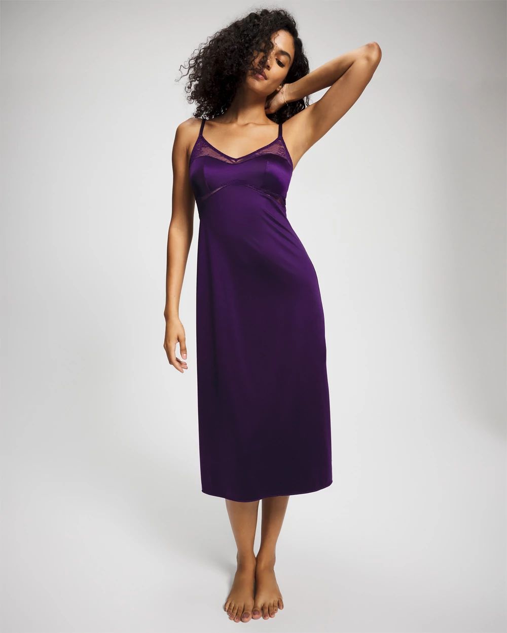 Lace Corsetry Midi Nightgown