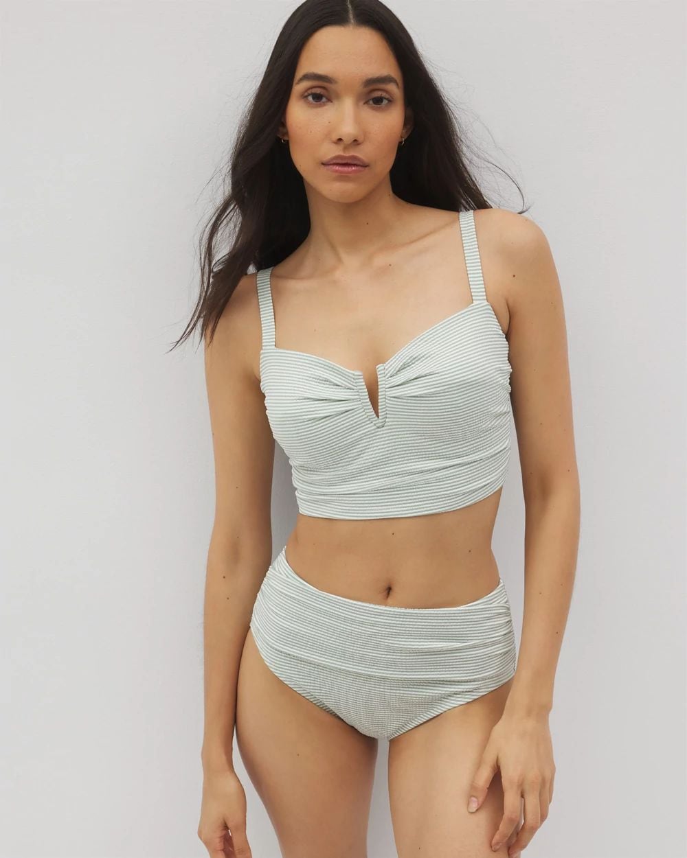 Soma Swim Seersucker High-Waist Bottoms