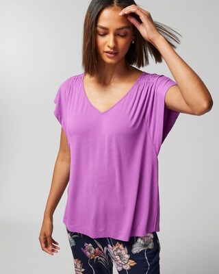 Short-Sleeve Flutter Pajama Top