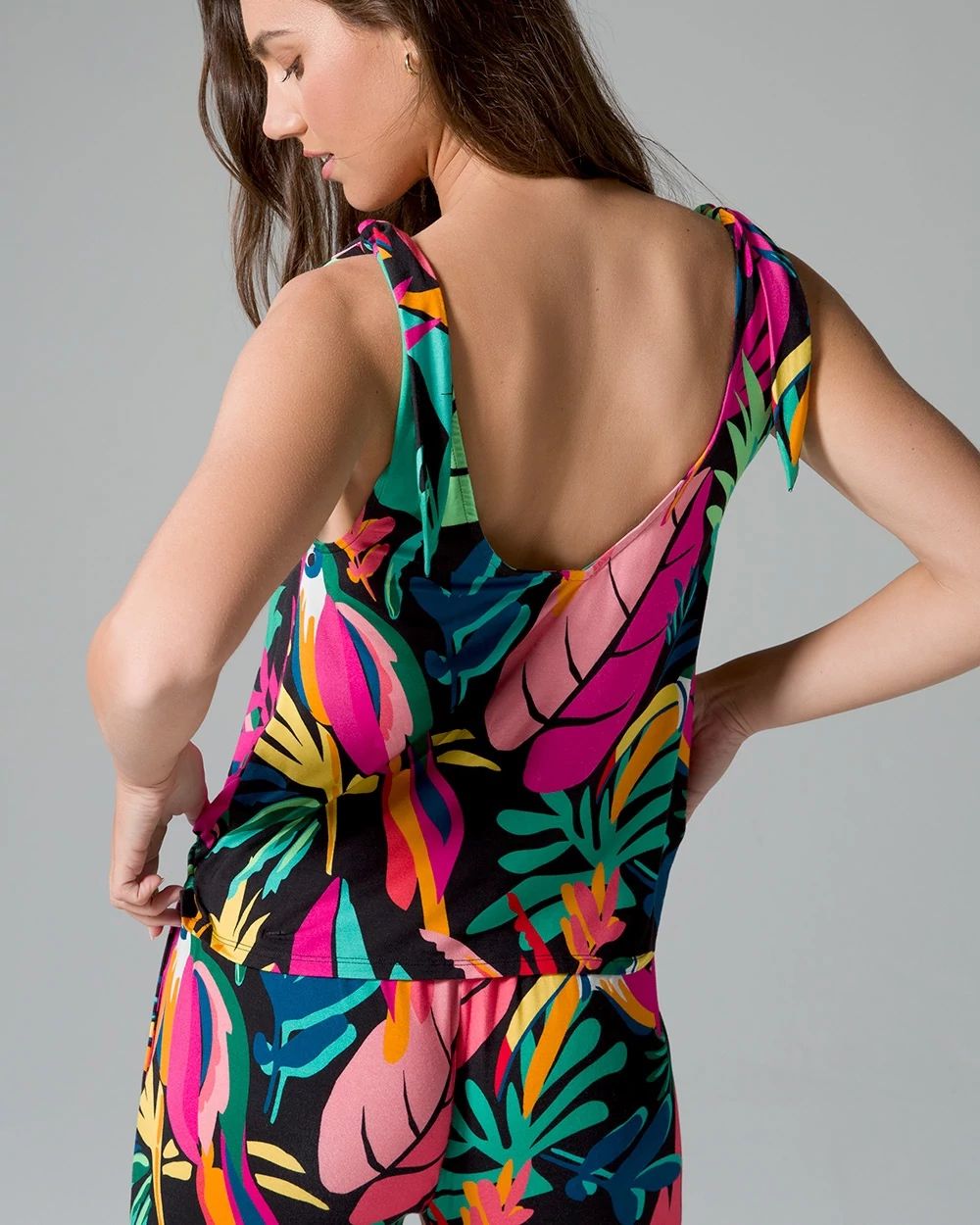 Tie-Shoulder Pajama Tank click to view larger image.