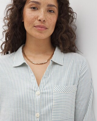 Beach Cotton Long Sleeve Button-Up