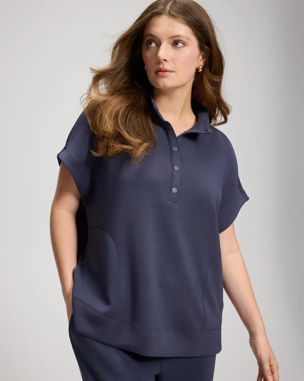 Modern Modal Quarter-Zip Short Sleeve Jacket