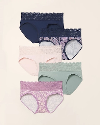 Hipster Panty with Super Soft Enchanting Lace 5 pack