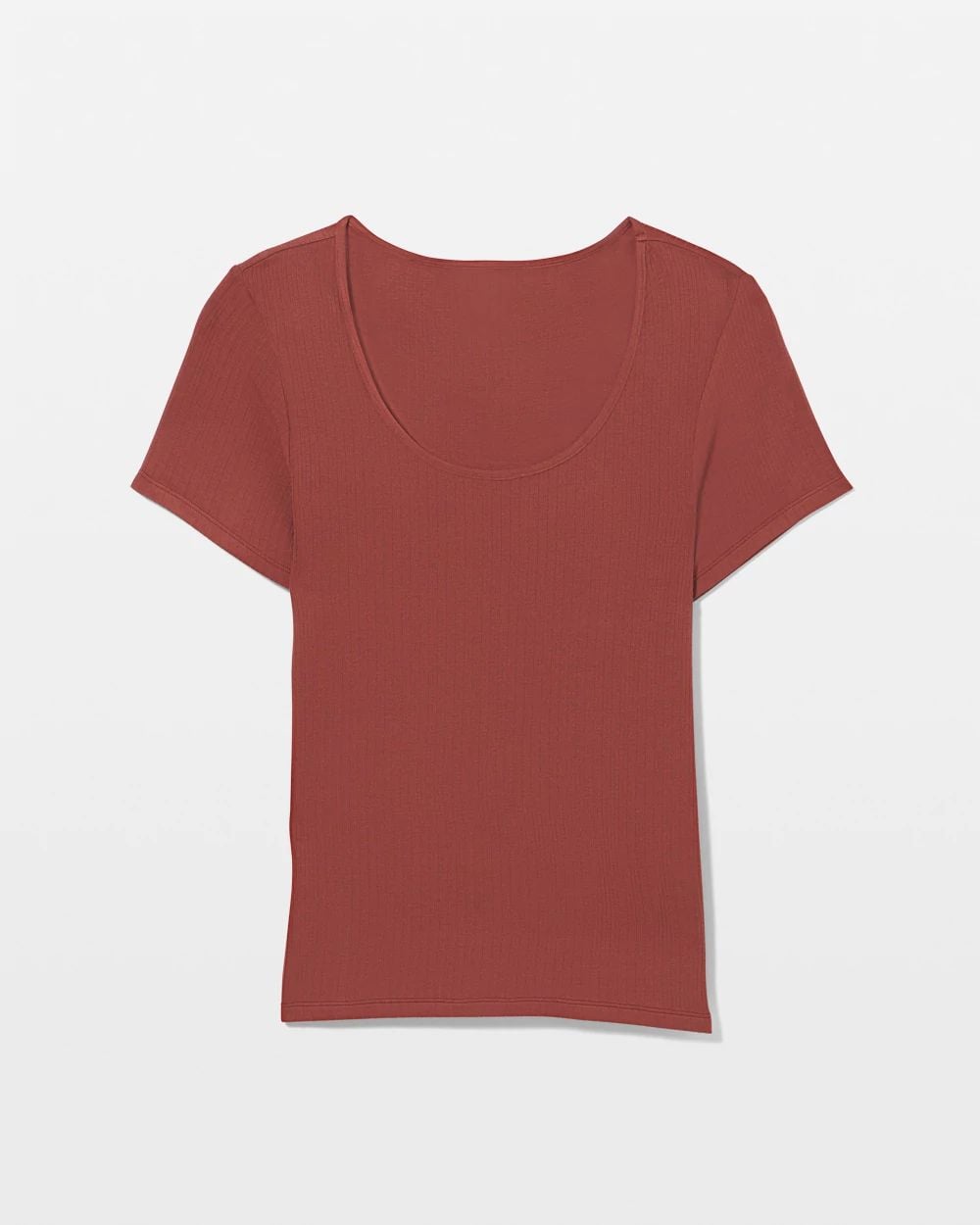Lightweight Rib Knit Short Sleeve Pajama Tee click to view larger image.