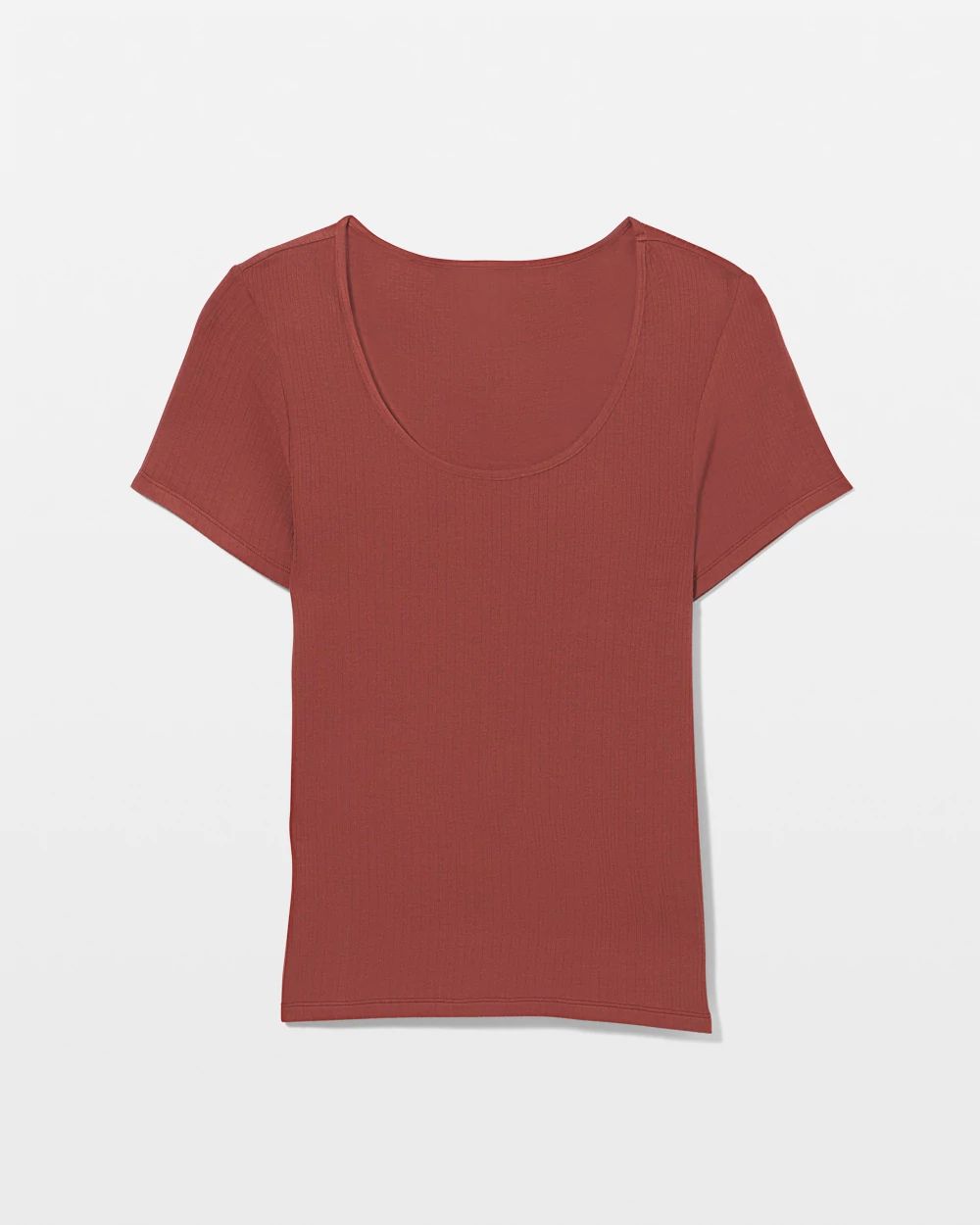 Lightweight Rib Knit Short Sleeve Pajama Tee