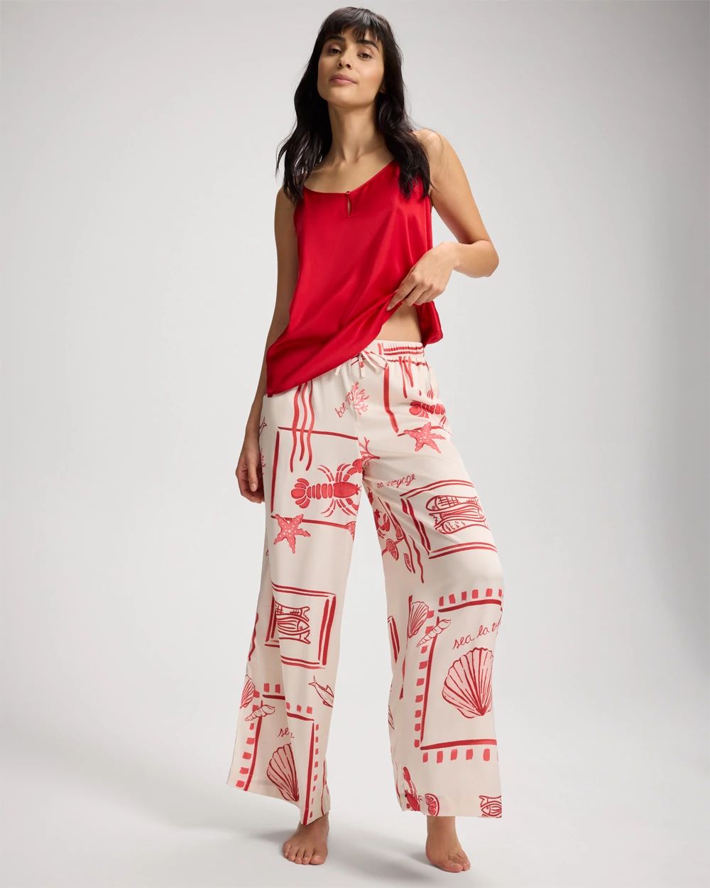 Satin Side Slit Pajama Pants