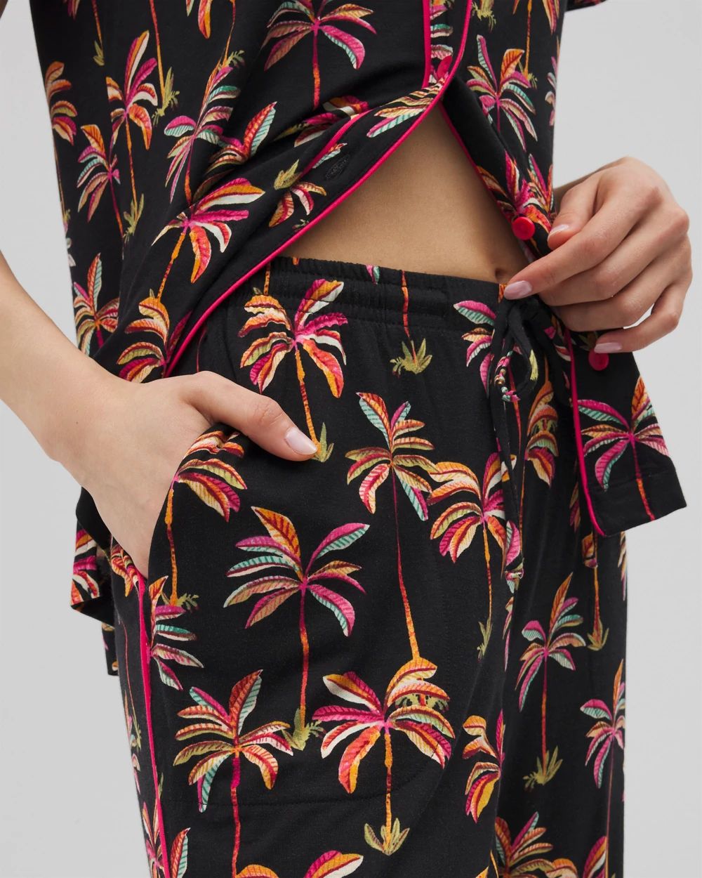 Cool Nights Piped Crop Pajama Pants