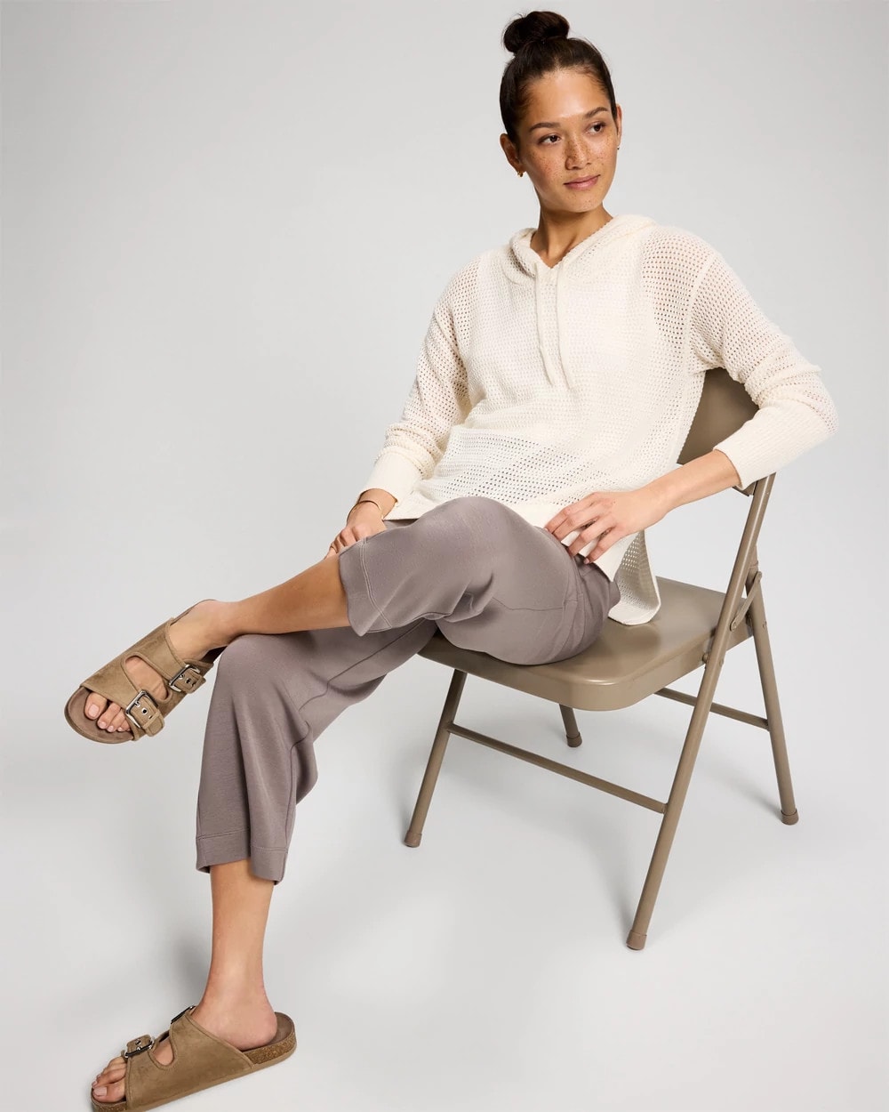 Recycled Yarn Open Stitch Hoodie