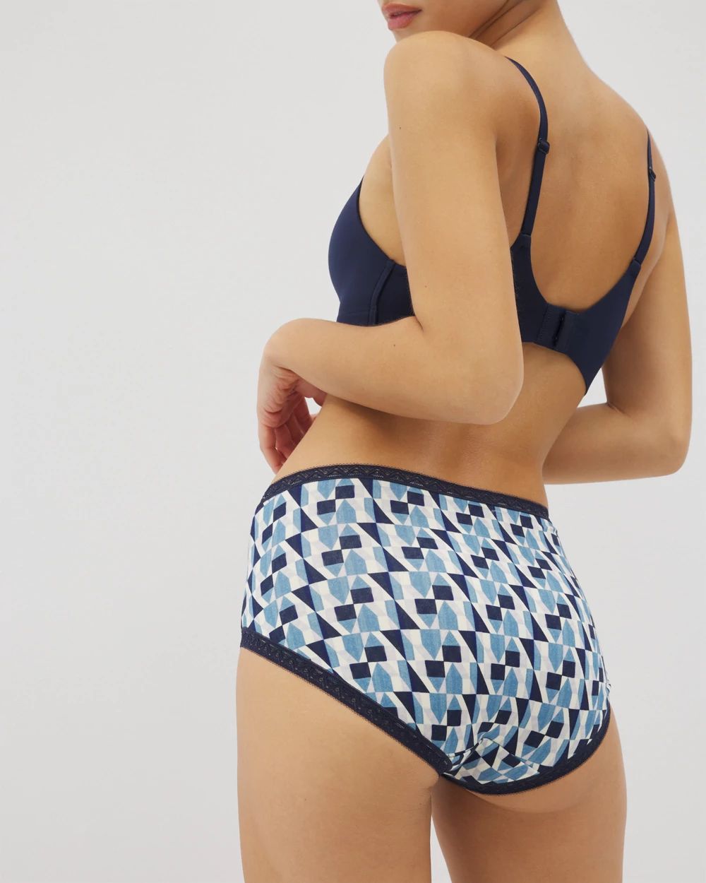 Cotton Brief Panty with Lace Trim click to view larger image.