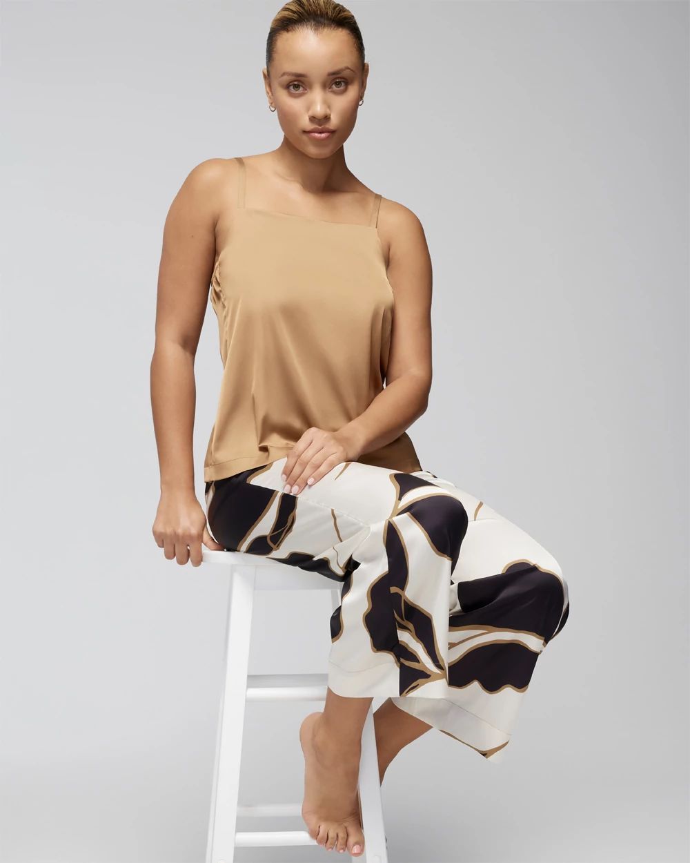 Satin Square-Neck Pajama Cami