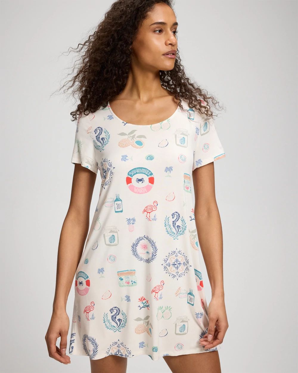 Cool Nights Short Sleeve Scoop Neck Sleepshirt