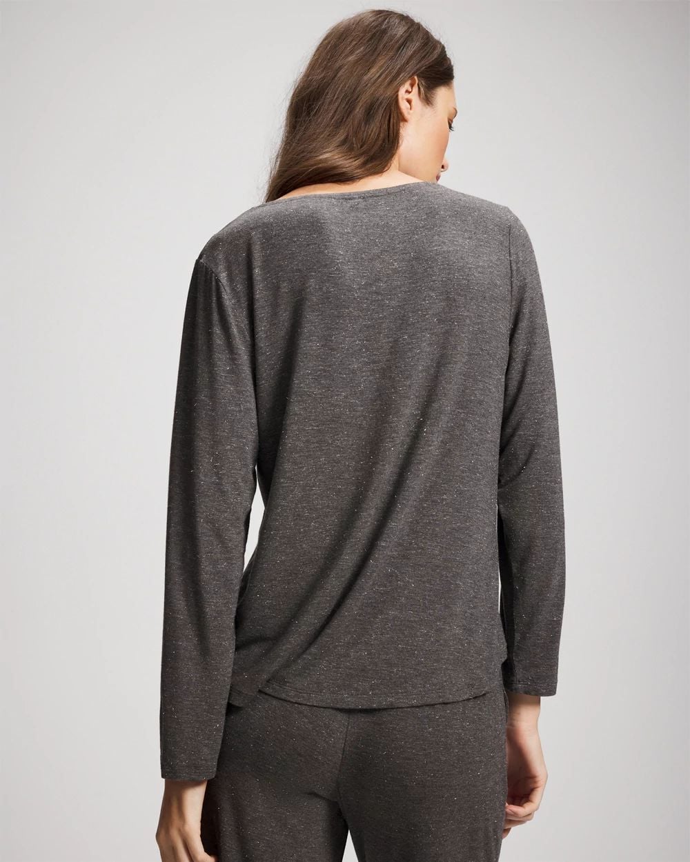 Cool Nights Lace Trim Long Sleeve Pajama Top