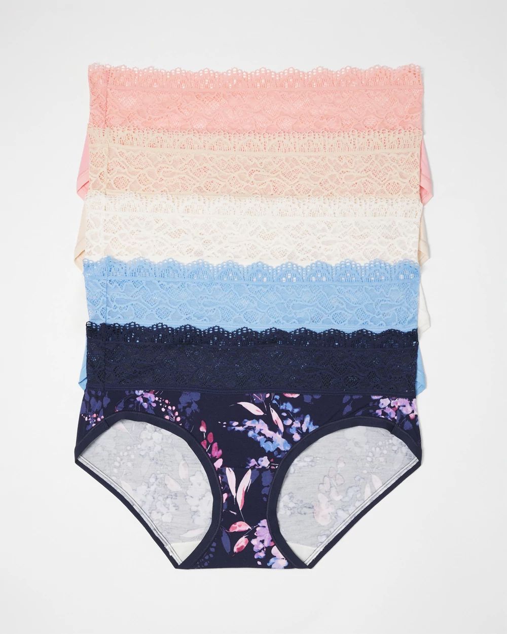 Embraceable Hipster Panty with Super Soft Enchanting Lace 5 pack