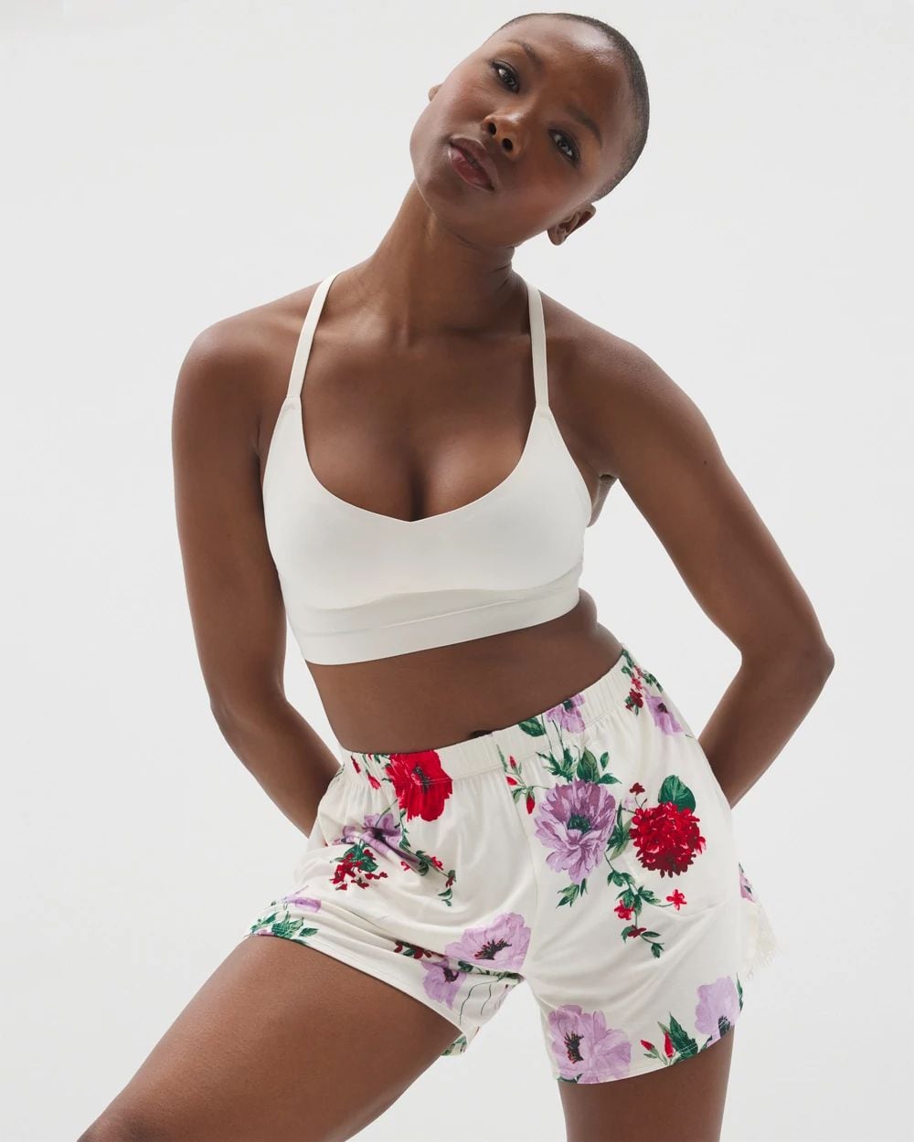 Cool Nights Lace-Trim Pajama Shorts