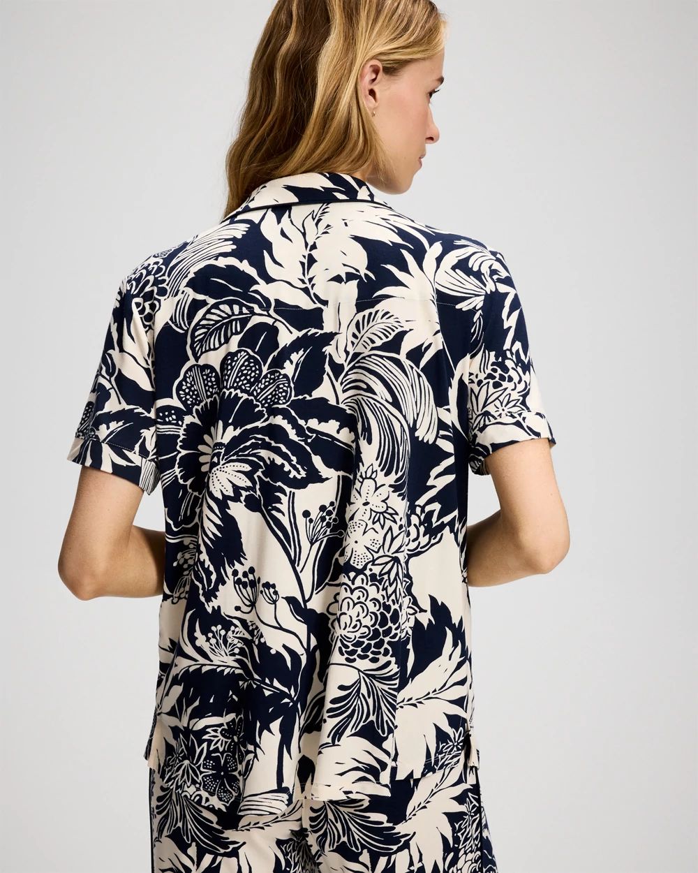 Cool Nights Short Sleeve Notch Collar Pajama Top