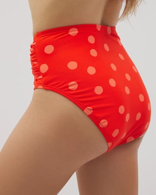 Ruched High-Waist Bikini Bottom click to view larger image.