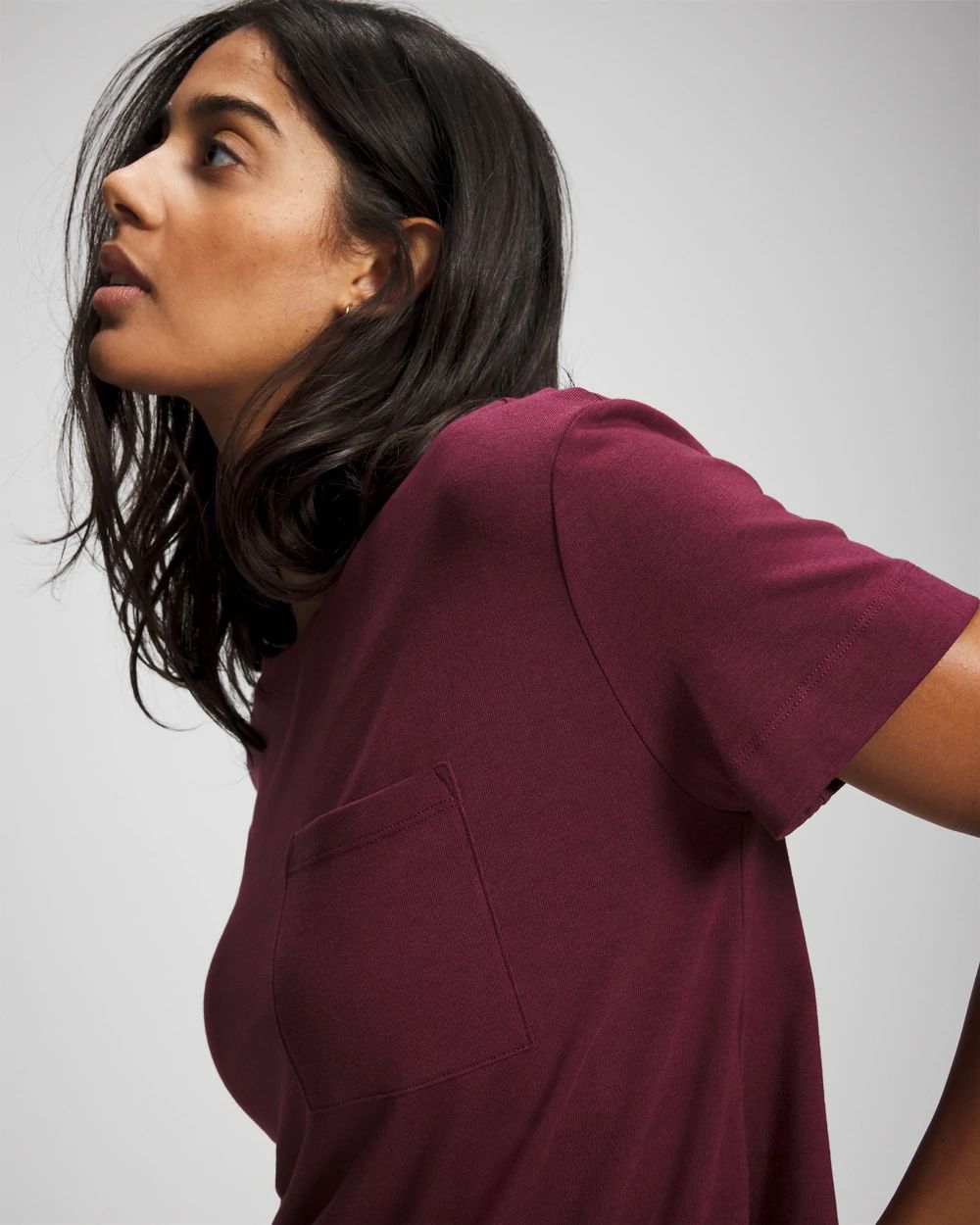 Most Loved Cotton Short-Sleeve Pocket Pajama Tee