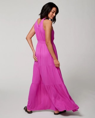 Crossover Halter Maxi Bra Dress click to view larger image.