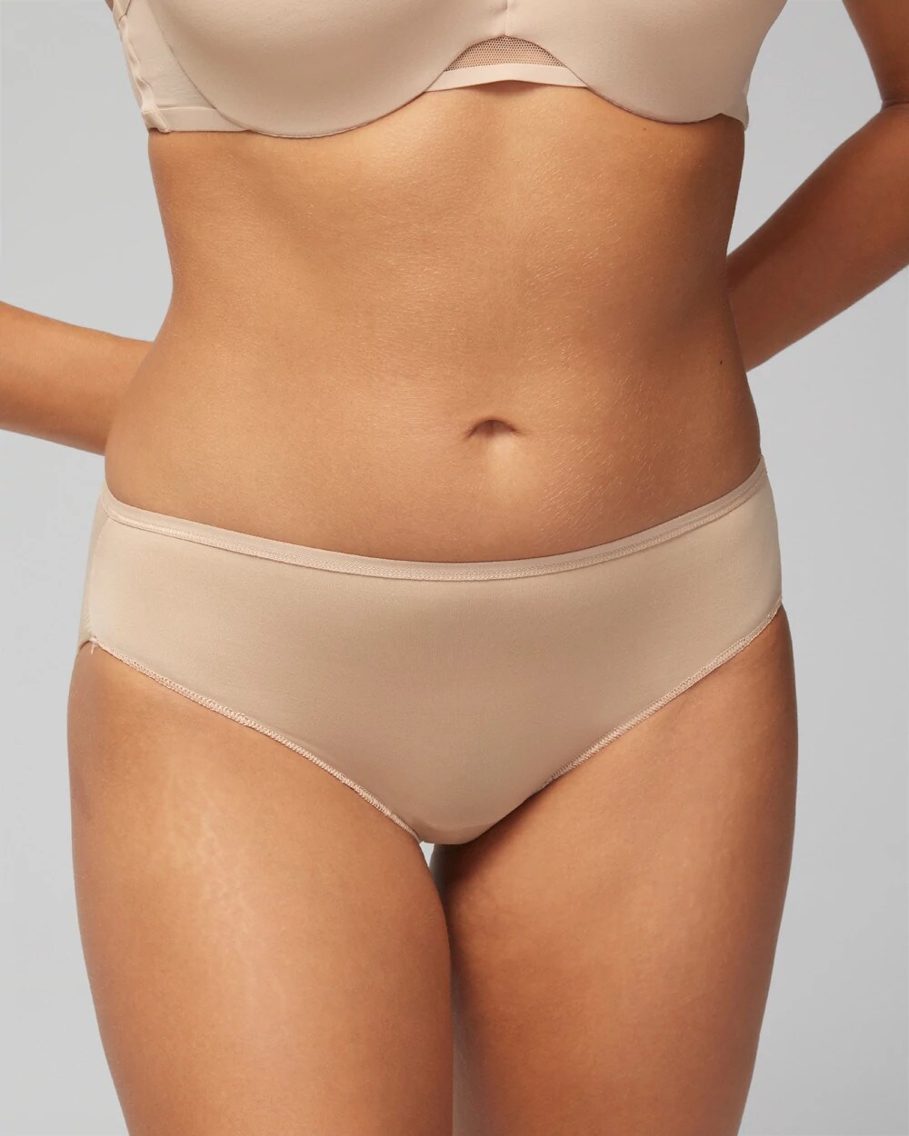 Women's No Show Hipster Panty in Beige Nude size Small | Soma Vanishing Edge Panties