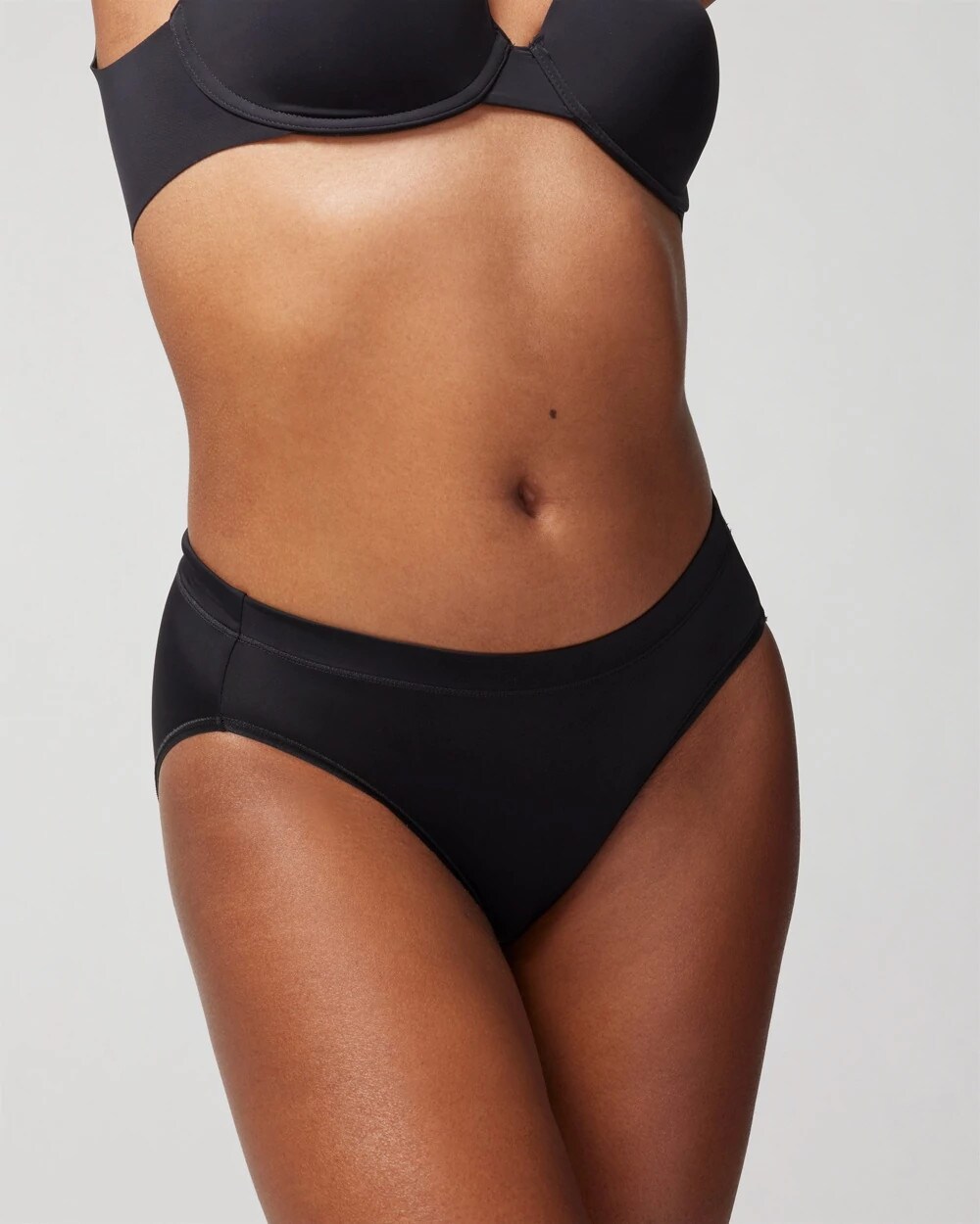 Women's Travelers High-Leg Brief Panty in Black size Small | Soma