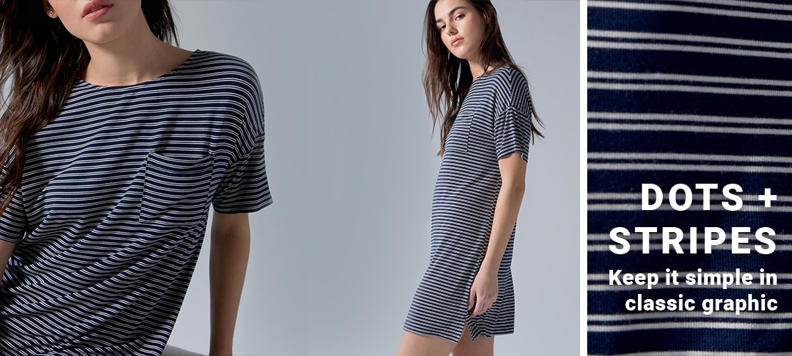 Dots + Stripes. Keep it simple in classic graphic prints.