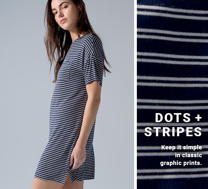 Dots + Stripes. Keep it simple in classic graphic prints.